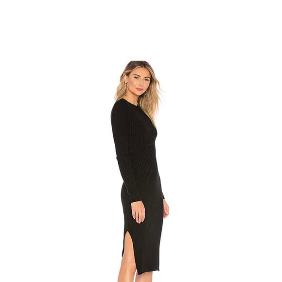 Lovers + Friends Around the Fire Ribbed Midi Sweater Dress Size XS Black Knit - Picture 8 of 14
